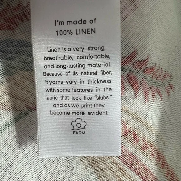 FARM Rio Off-White Delicate Forest Premium Linen Maxi Dress Size Small NWT - Picture 14 of 16